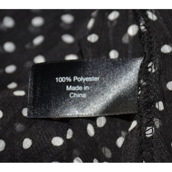 Lane Bryant Black Polka Dot Button Front Sheer Blouse Plus Size 22W 24W Tunic - Picture 10 of 11